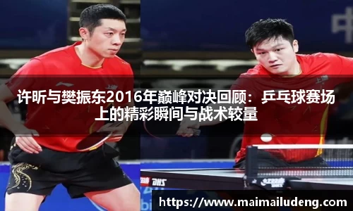 许昕与樊振东2016年巅峰对决回顾：乒乓球赛场上的精彩瞬间与战术较量